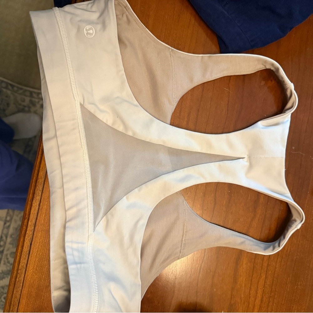Lululemon Cream Mesh Sports Bra